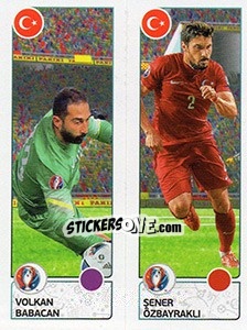 Sticker Volkan Babacan / Sener Özbayrakli - UEFA Euro France 2016. Star Edition (Swiss edition) n. 426 - Panini