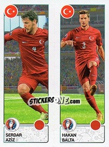 Sticker Serdar Aziz / Hakan Balta - UEFA Euro France 2016. Star Edition (Swiss edition) n. 427 - Panini