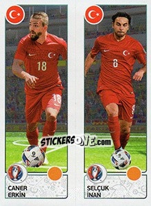 Sticker Caner Erkin / Selçuk Inan - UEFA Euro France 2016. Star Edition (Swiss edition) - Panini