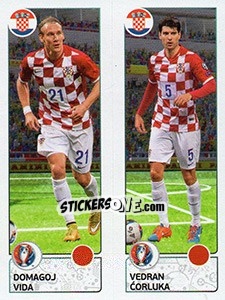 Sticker Domagoj Vida / Vedran Corluka - UEFA Euro France 2016. Star Edition (Swiss edition) - Panini