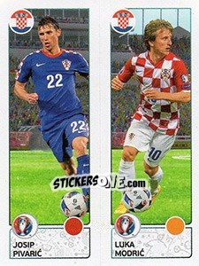 Sticker Josip Pivaric / Luka Modric - UEFA Euro France 2016. Star Edition (Swiss edition) n. 434 - Panini