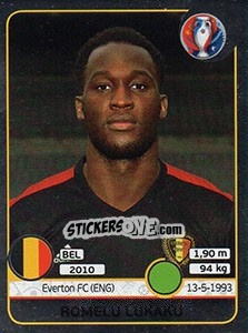 Sticker Romelu Lukaku - UEFA Euro France 2016. Star Edition (Swiss edition) n. 484 - Panini
