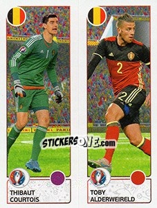 Sticker Thibaut Courtois / Toby Alderweireld - UEFA Euro France 2016. Star Edition (Swiss edition) n. 486 - Panini
