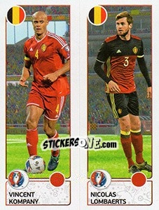 Sticker Vincent Kompany / Nicolas Lombaerts - UEFA Euro France 2016. Star Edition (Swiss edition) n. 487 - Panini