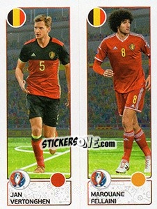 Sticker Jan Vertonghen / Marouane Fellaini - UEFA Euro France 2016. Star Edition (Swiss edition) - Panini