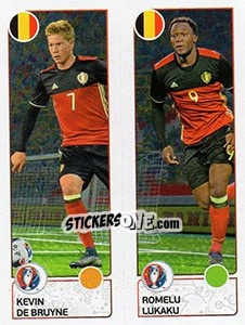 Sticker Kevin De Bruyne / Romelu Lukaku - UEFA Euro France 2016. Star Edition (Swiss edition) n. 490 - Panini