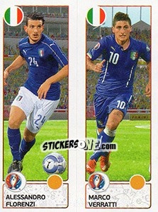 Sticker Alessandro Florenzi / Marco Verratti - UEFA Euro France 2016. Star Edition (Swiss edition) - Panini