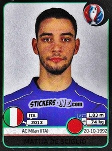 Sticker Mattia De Sciglio - UEFA Euro France 2016. Star Edition (Swiss edition) n. 502 - Panini