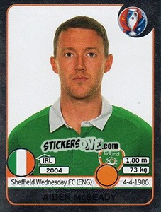 Sticker Aiden McGeady - UEFA Euro France 2016. Star Edition (Swiss edition) n. 532 - Panini