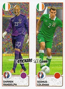 Sticker Darren Randolph / Seamus Coleman - UEFA Euro France 2016. Star Edition (Swiss edition) - Panini