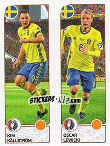 Sticker Kim Källström / Oscar Lewicki - UEFA Euro France 2016. Star Edition (Swiss edition) n. 547 - Panini