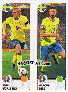 Sticker Emil Forsberg / Marcus Berg - UEFA Euro France 2016. Star Edition (Swiss edition) n. 548 - Panini