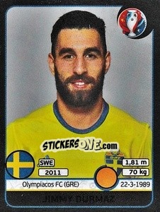Sticker Jimmy Durmaz - UEFA Euro France 2016. Star Edition (Swiss edition) n. 557 - Panini
