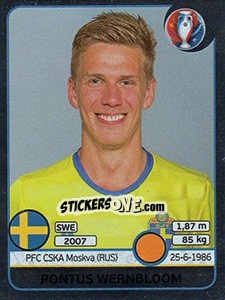 Sticker Pontus Wernbloom - UEFA Euro France 2016. Star Edition (Swiss edition) n. 564 - Panini