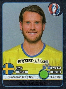 Sticker Ola Toivonen - UEFA Euro France 2016. Star Edition (Swiss edition) n. 566 - Panini