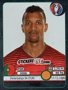 Sticker Nani - UEFA Euro France 2016. Star Edition (Swiss edition) n. 590 - Panini