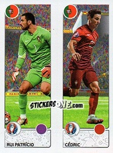 Sticker Rui Patrício / Cédric Soares - UEFA Euro France 2016. Star Edition (Swiss edition) - Panini