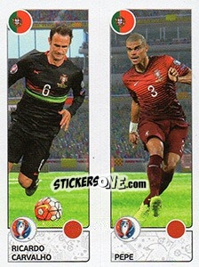 Sticker Ricardo Carvalho / Pepe - UEFA Euro France 2016. Star Edition (Swiss edition) - Panini