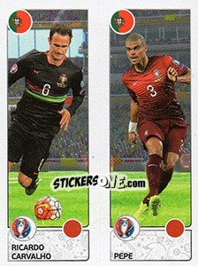 Sticker Ricardo Carvalho / Pepe - UEFA Euro France 2016. Star Edition (Swiss edition) n. 599 - Panini