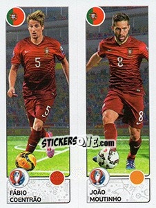 Sticker Fábio Coentrão / João Moutinho - UEFA Euro France 2016. Star Edition (Swiss edition) n. 600 - Panini