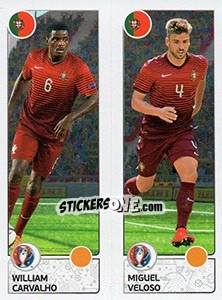 Sticker William Carvalho / Miguel Veloso - UEFA Euro France 2016. Star Edition (Swiss edition) n. 601 - Panini