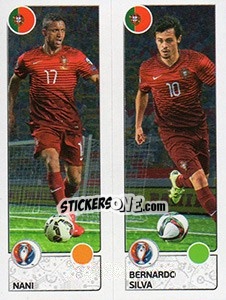 Sticker Nani / Bernardo Silva - UEFA Euro France 2016. Star Edition (Swiss edition) n. 602 - Panini