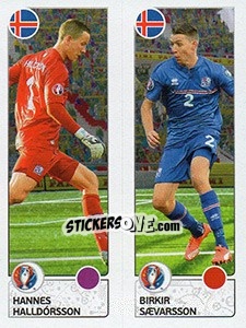 Sticker Hannes Halldórsson / Birkir Sævarsson - UEFA Euro France 2016. Star Edition (Swiss edition) - Panini