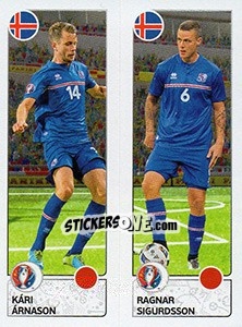 Sticker Kári Árnason / Ragnar Sigurdsson - UEFA Euro France 2016. Star Edition (Swiss edition) n. 605 - Panini