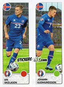 Sticker Ari Skúlason / Johann Gudmundsson - UEFA Euro France 2016. Star Edition (Swiss edition) - Panini