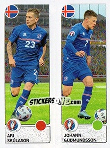 Sticker Ari Skúlason / Johann Gudmundsson - UEFA Euro France 2016. Star Edition (Swiss edition) n. 606 - Panini