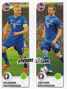 Sticker Kolbeinn Sigthórsson / Jón Dadi Bödvarsson - UEFA Euro France 2016. Star Edition (Swiss edition) n. 608 - Panini