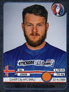 Sticker Aron Gunnarsson - UEFA Euro France 2016. Star Edition (Swiss edition) n. 619 - Panini