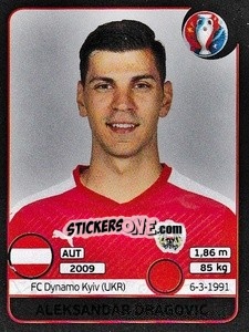 Sticker Aleksandar Dragovic - UEFA Euro France 2016. Star Edition (Swiss edition) n. 633 - Panini