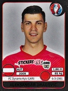 Cromo Aleksandar Dragovic - UEFA Euro France 2016. Star Edition (Swiss edition) - Panini