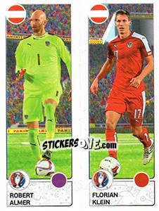 Sticker Robert Almer / Florian Klein - UEFA Euro France 2016. Star Edition (Swiss edition) - Panini