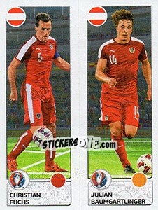 Sticker Christian Fuchs / Julian Baumgartlinger - UEFA Euro France 2016. Star Edition (Swiss edition) - Panini