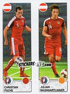 Cromo Christian Fuchs / Julian Baumgartlinger - UEFA Euro France 2016. Star Edition (Swiss edition) - Panini