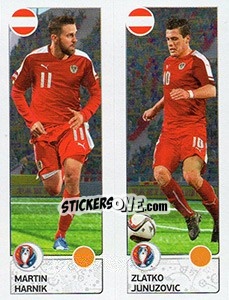 Sticker Martin Harnik / Zlatko Junuzovic - UEFA Euro France 2016. Star Edition (Swiss edition) - Panini