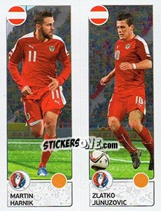 Sticker Martin Harnik / Zlatko Junuzovic - UEFA Euro France 2016. Star Edition (Swiss edition) n. 653 - Panini