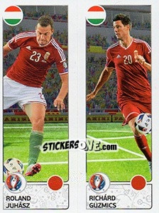 Sticker Roland Juhász / Richárd Guzmics - UEFA Euro France 2016. Star Edition (Swiss edition) n. 657 - Panini