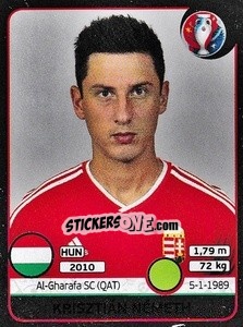 Figurina Krisztián Németh - UEFA Euro France 2016. Star Edition (Swiss edition) - Panini