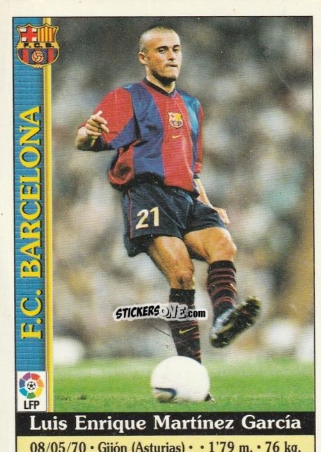 Sticker Luis Enrique - Las Fichas De La Liga 1999-2000 n. 11 - Mundicromo