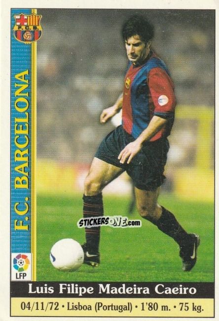 Cromo Figo - Las Fichas De La Liga 1999-2000 n. 15 - Mundicromo
