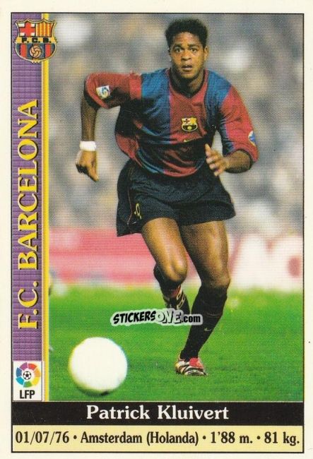 Cromo Kluivert - Las Fichas De La Liga 1999-2000 n. 16 - Mundicromo