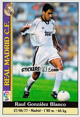Cromo Raul González - Las Fichas De La Liga 1999-2000 - Mundicromo