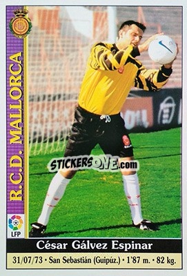 Sticker C. Gálvez - Las Fichas De La Liga 1999-2000 - Mundicromo