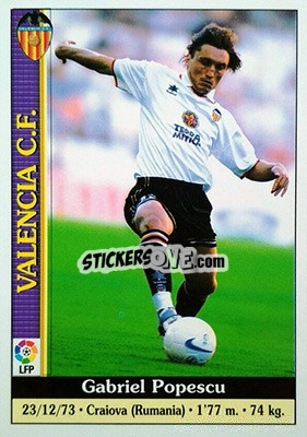 Sticker Popescu - Las Fichas De La Liga 1999-2000 n. 67a - Mundicromo