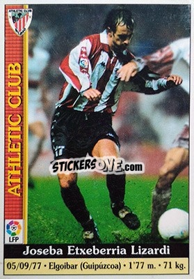 Sticker Joseba E - Las Fichas De La Liga 1999-2000 - Mundicromo
