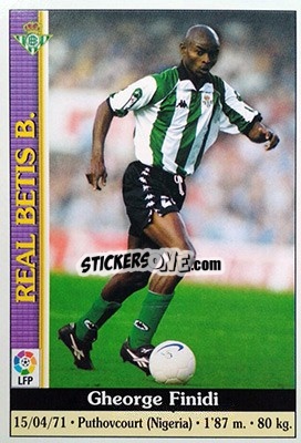 Sticker Finidi - Las Fichas De La Liga 1999-2000 - Mundicromo