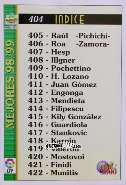 Sticker Mejores - Las Fichas De La Liga 1999-2000 n. 404 - Mundicromo